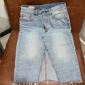 Levi's Denim Split Deconstructed Midi Skirt